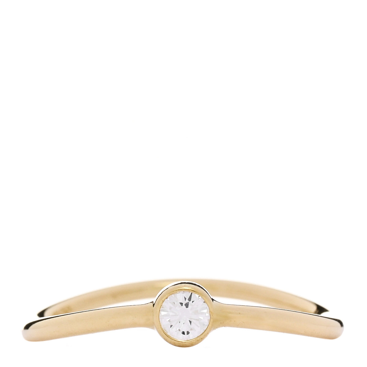 18K Yellow Gold Diamond Elsa Peretti Single-Row Wave Ring  46 3.75