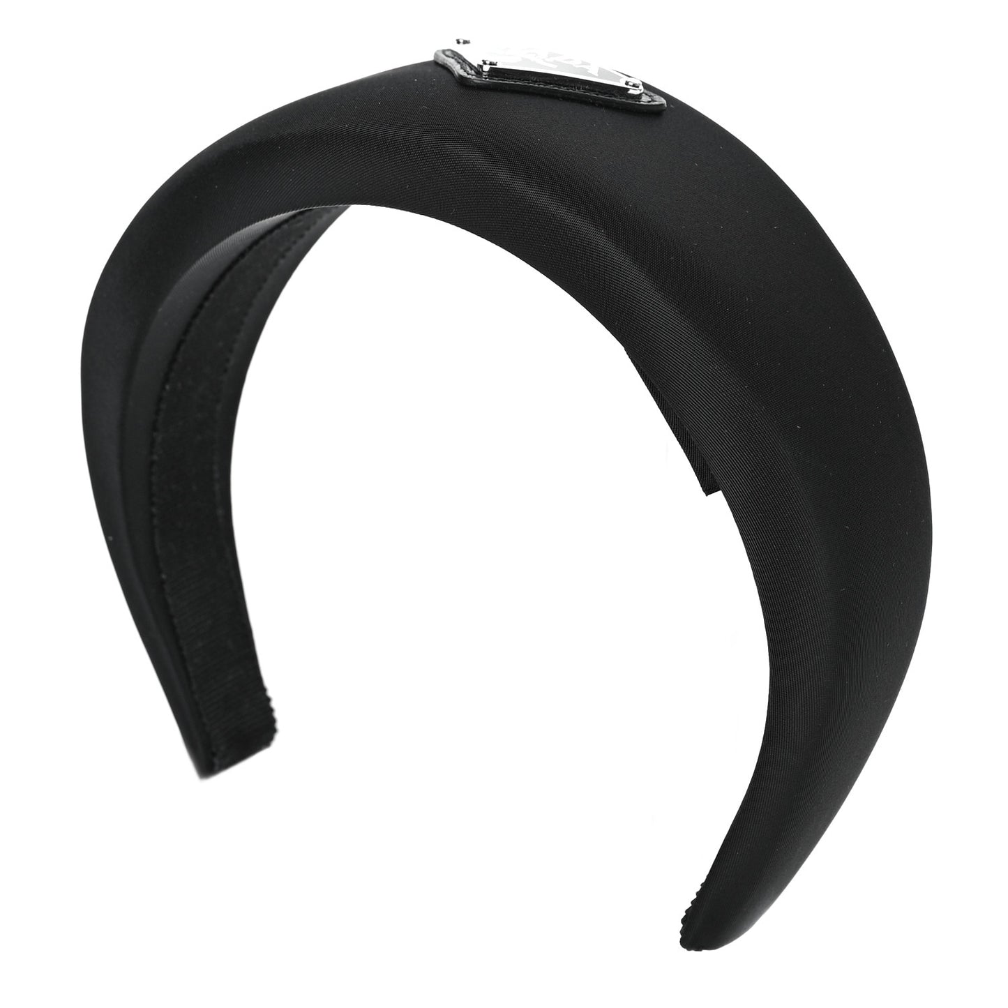 Re-Nylon Metal Triangle Logo Headband Black