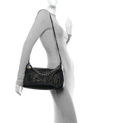 Chanel Calfskin Chain 20s Signature Hobo Black 3 of 10