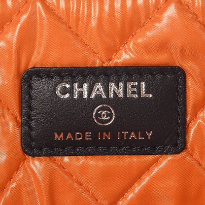Chanel Denim Medium Deauville Pouch Clutch Blue Orange 6 of 8