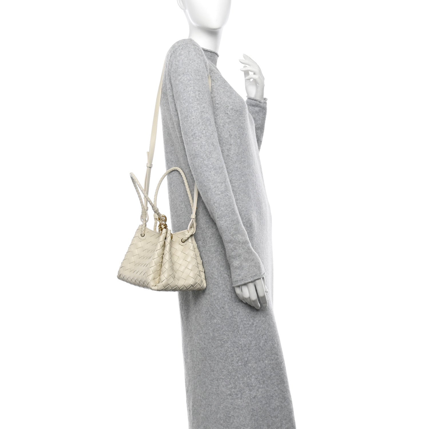 Bottega Veneta Nappa Intrecciato Small Parachute Shoulder Bag Sea Salt 2 of 10