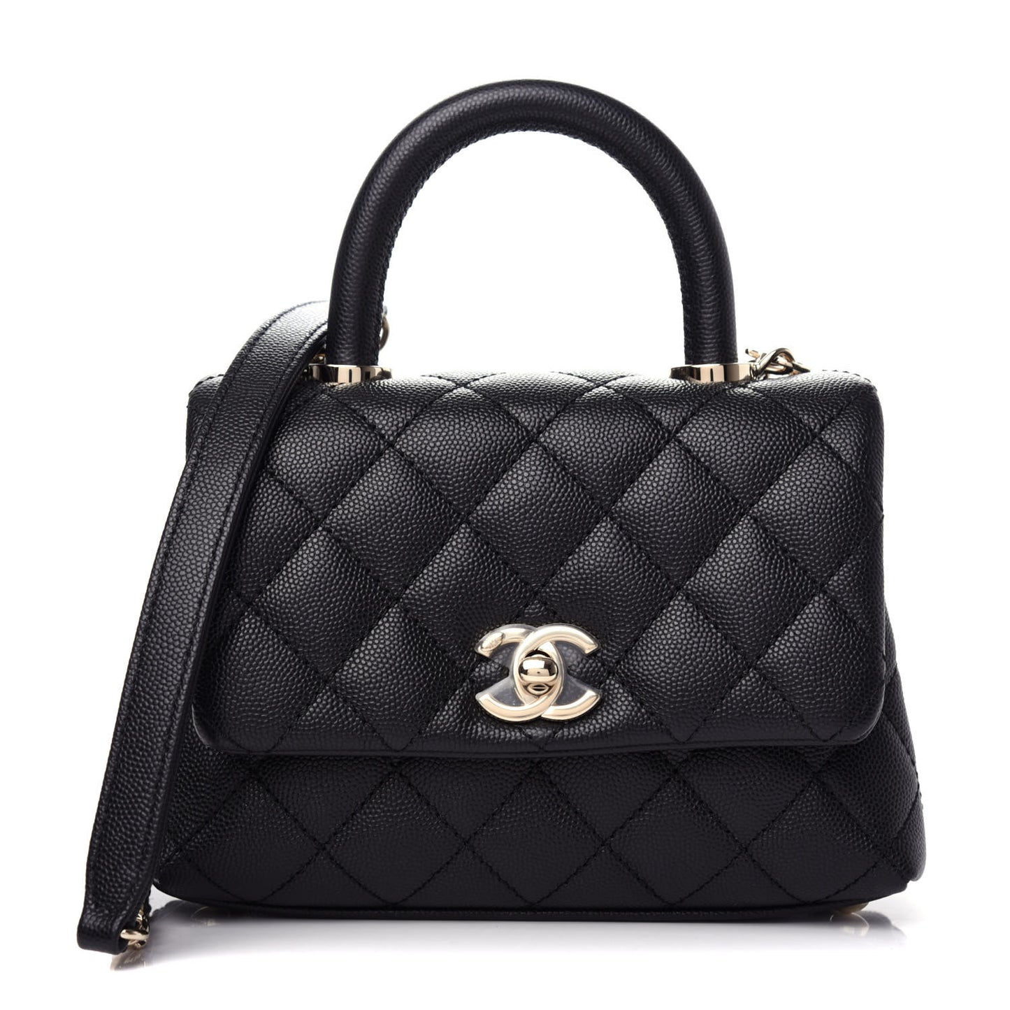 Caviar Quilted Extra Mini Coco Handle Flap Black