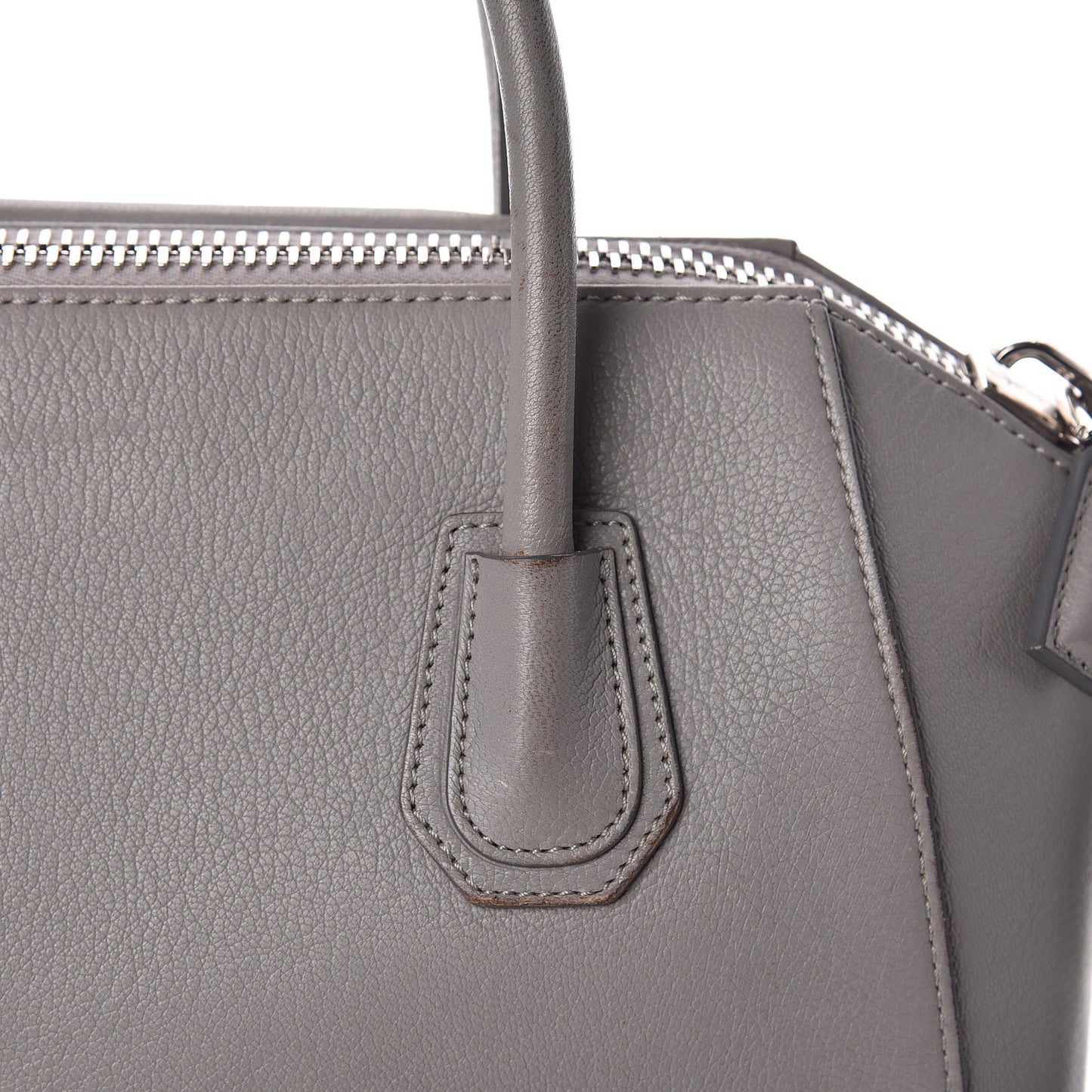 Sugar Goatskin Small Antigona Pearl Grey