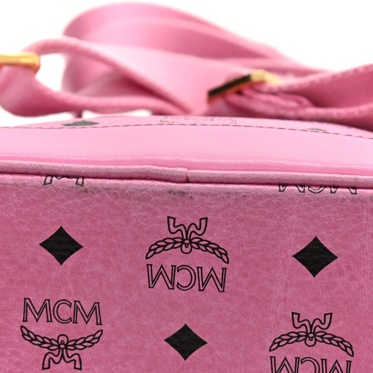 MCM Visetos Side Stud Small Stark Backpack Pink 12 of 12