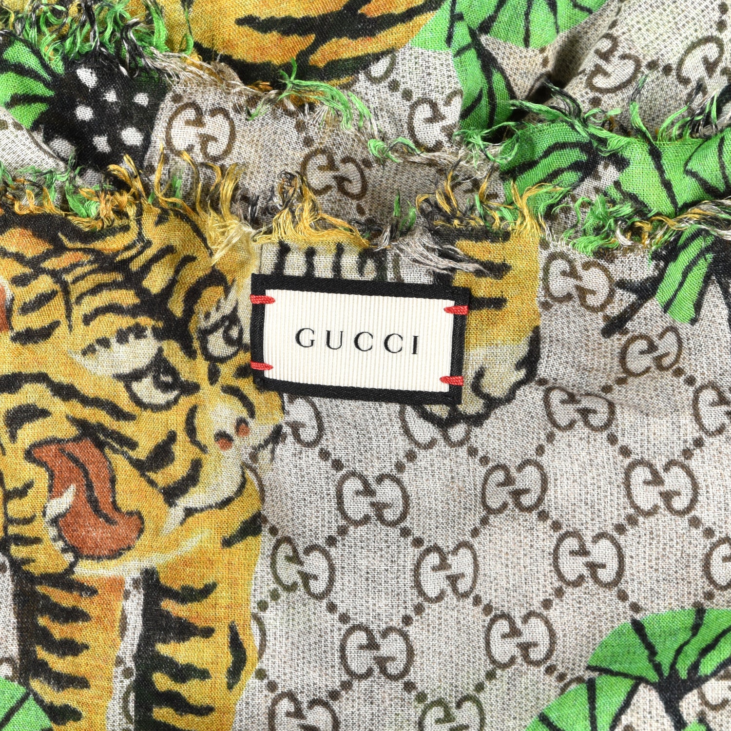 Gucci Modal Silk GG Supreme Bengal Tiger Shawl 2 of 3