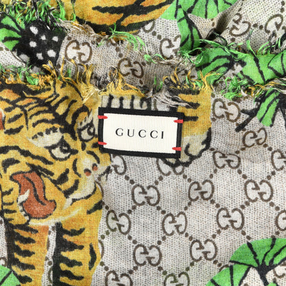 Gucci Modal Silk GG Supreme Bengal Tiger Shawl 2 of 3