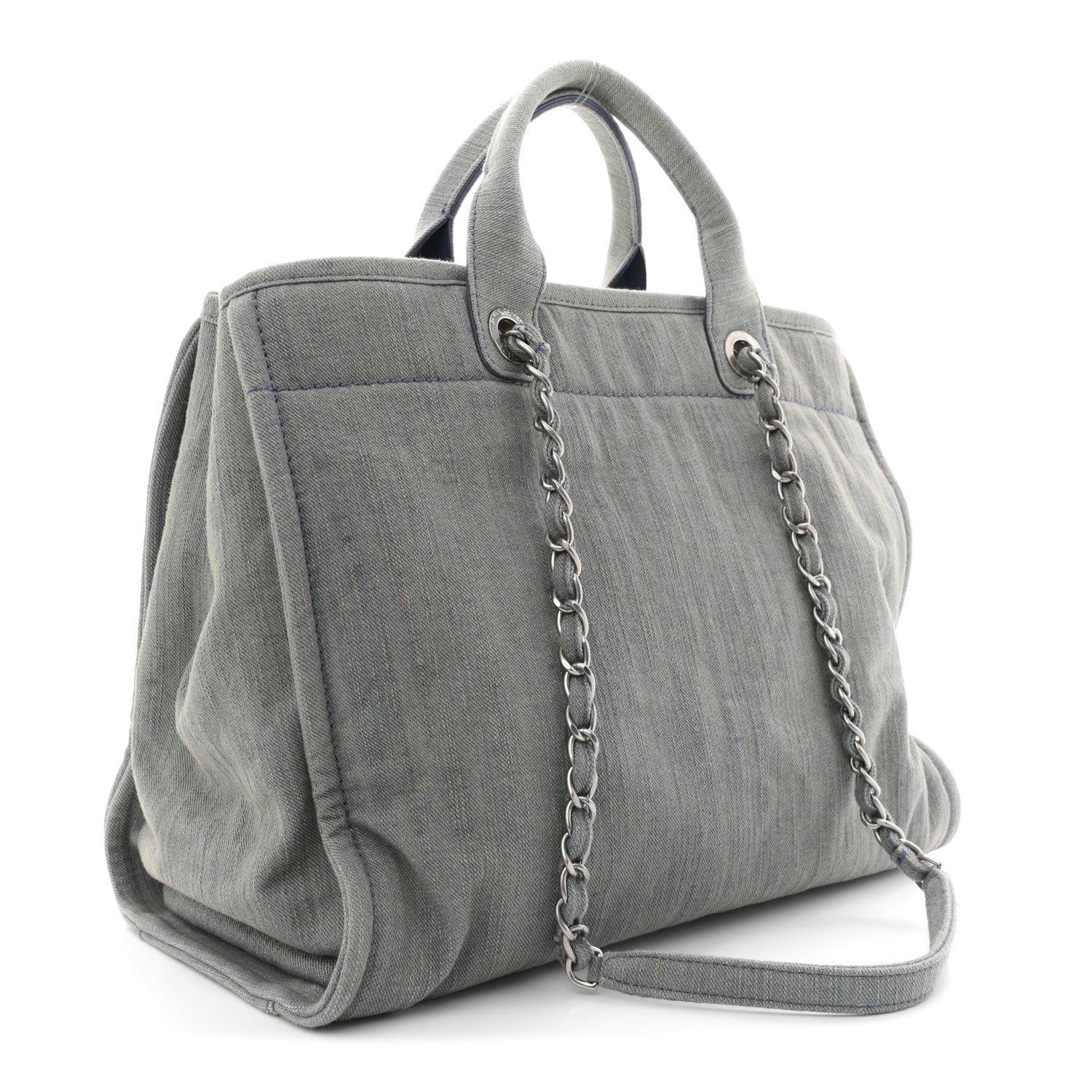 Chanel Denim Medium Deauville Tote Light Blue 4 of 12