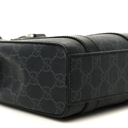 Gucci GG Supreme Monogram Appia Calfskin Web Mini Tote Bag Black 9 of 10