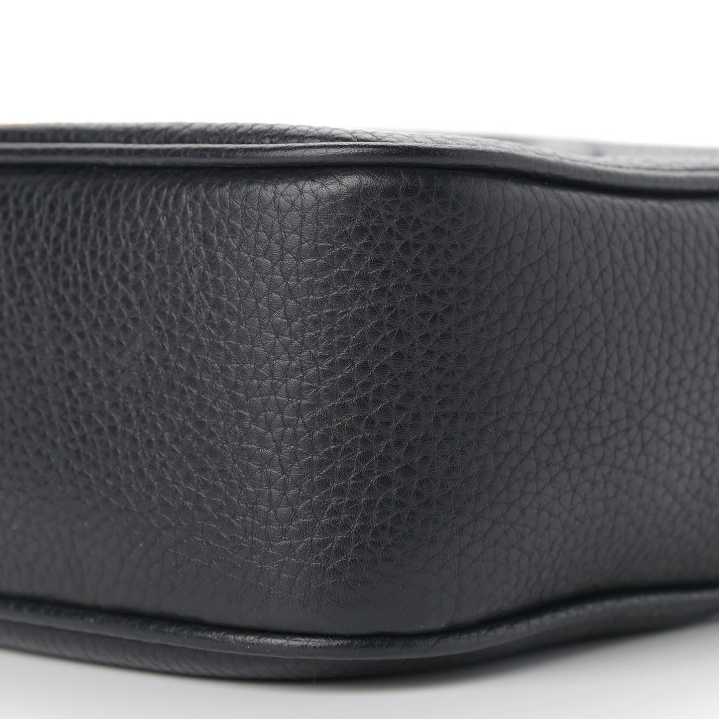 Pebbled Calfskin Small Soho Disco Bag Black