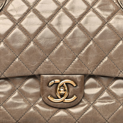 Chanel Glazed Calfskin Castle Rock Medium Flap Dark Beige 8 of 13