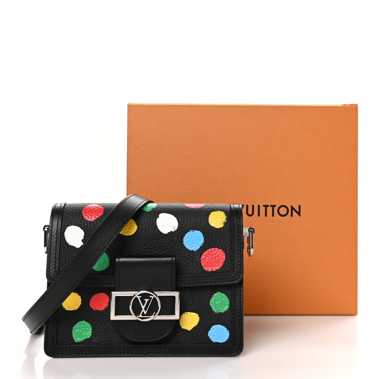 LV X YK Taurillon Dots Dauphine Mini Black