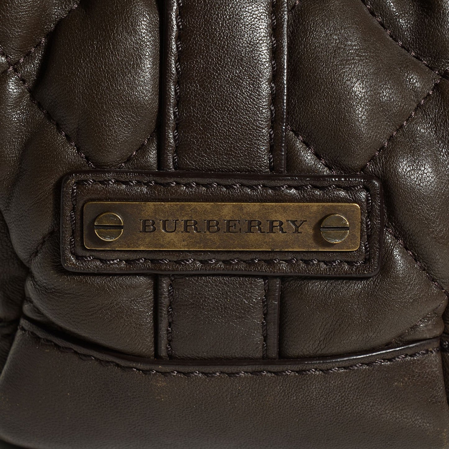 Lambskin Quilted Medium Enmore Shoulder Bag Brown