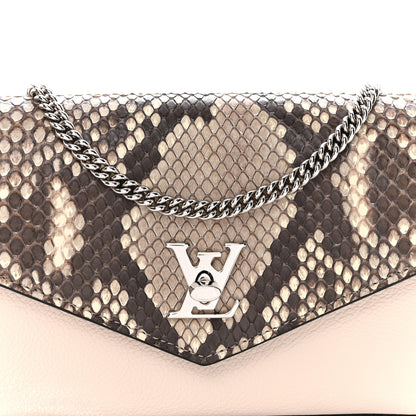 Louis Vuitton Soft Calfskin Snakeskin My Lockme Chain Bag Pochette Black 7 of 13