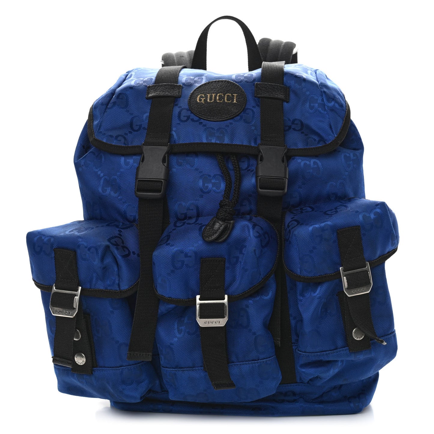 Econyl Nylon Monogram Off The Grid Utility Pocket Backpack Guilted Blue Black