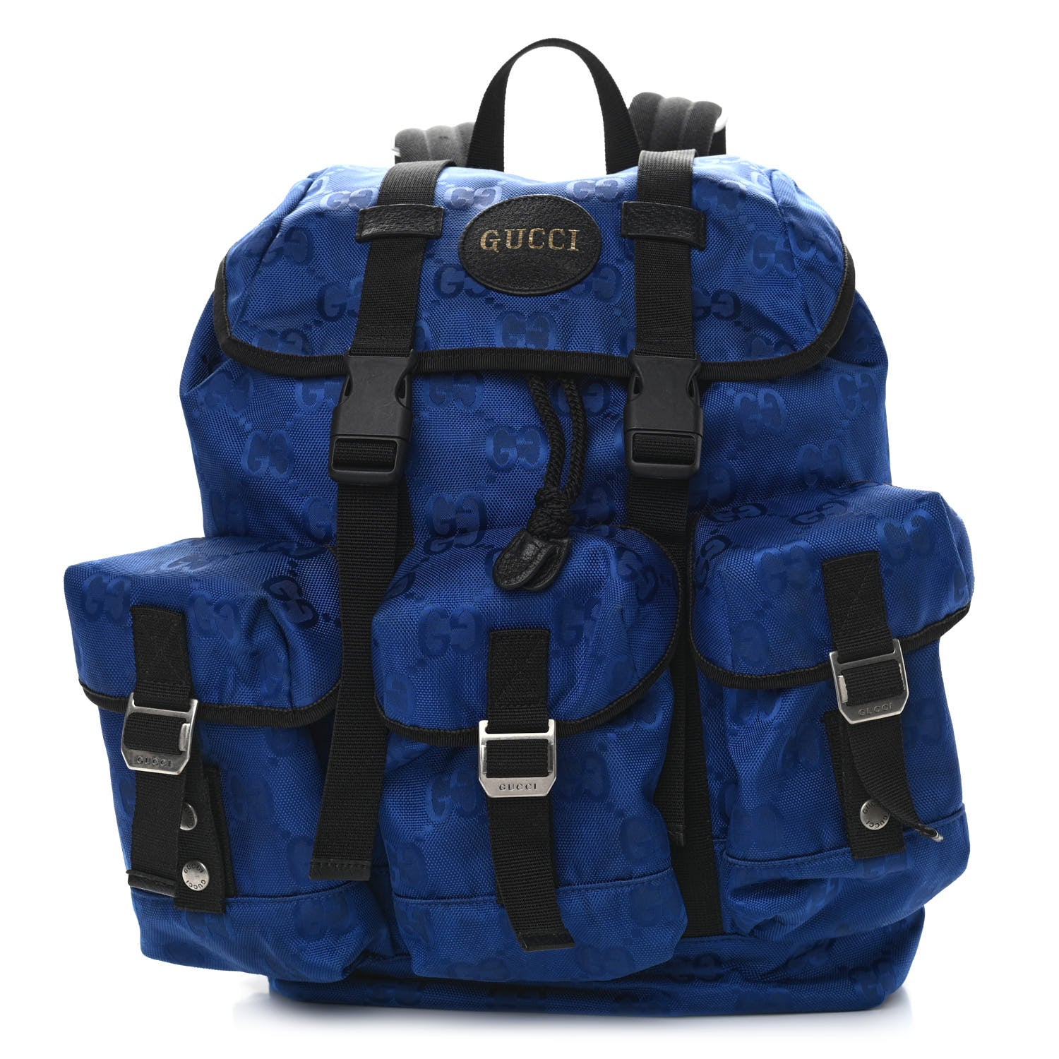 Gucci Econyl Nylon Monogram Off The Grid Utility Pocket Backpack Guilted Blue Black 1 of 10