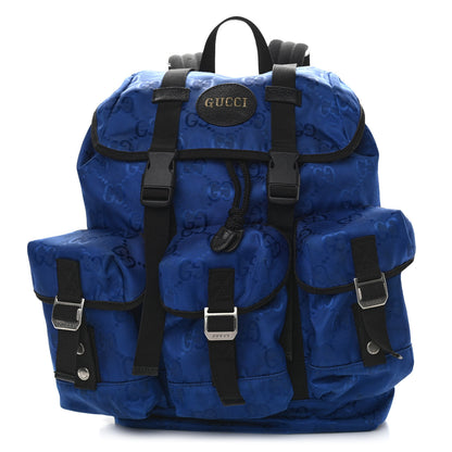 Gucci Econyl Nylon Monogram Off The Grid Utility Pocket Backpack Guilted Blue Black 1 of 10