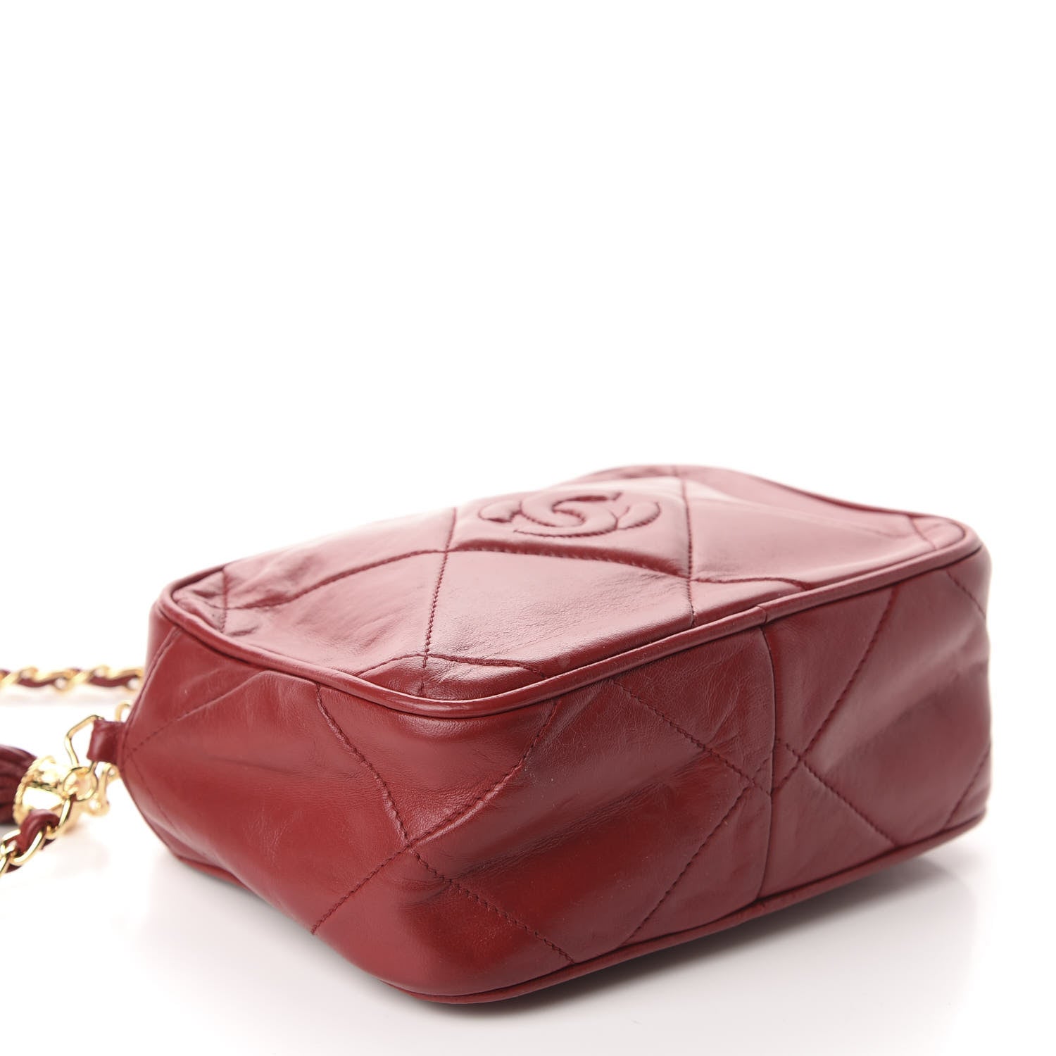Chanel Lambskin Quilted Tassel Camera Case Red 4 of 10