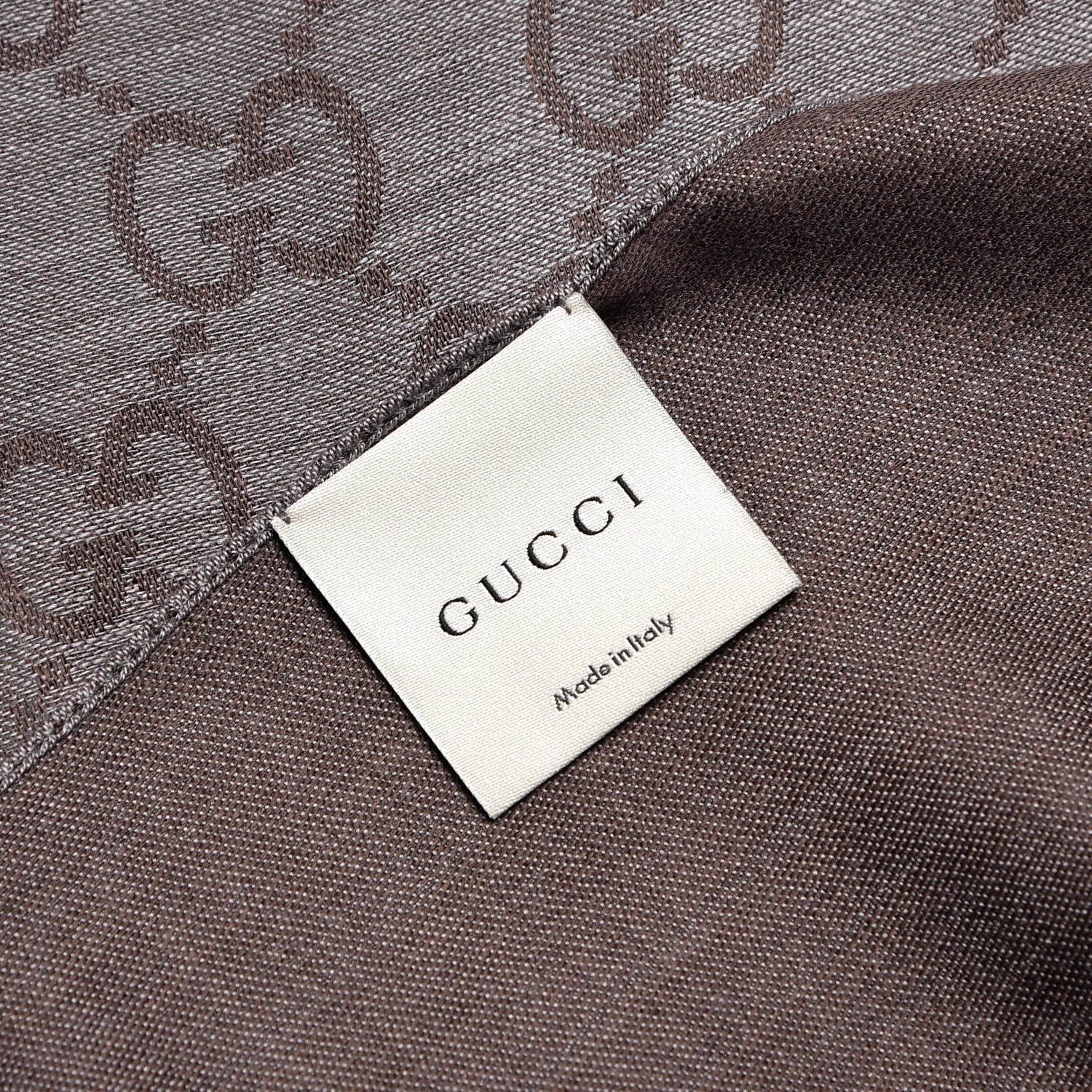 Gucci Wool Silk GG Monogram GGNat Plus Scarf Rope Dark Brown 4 of 5