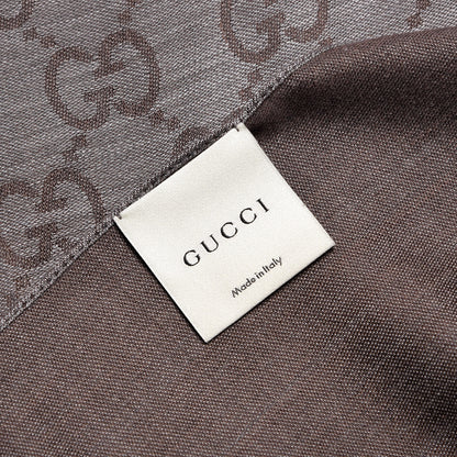 Gucci Wool Silk GG Monogram GGNat Plus Scarf Rope Dark Brown 4 of 5