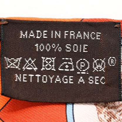 Hermes Silk Colliers et Chiens Twilly Potiron Orange Ciel 4 of 5