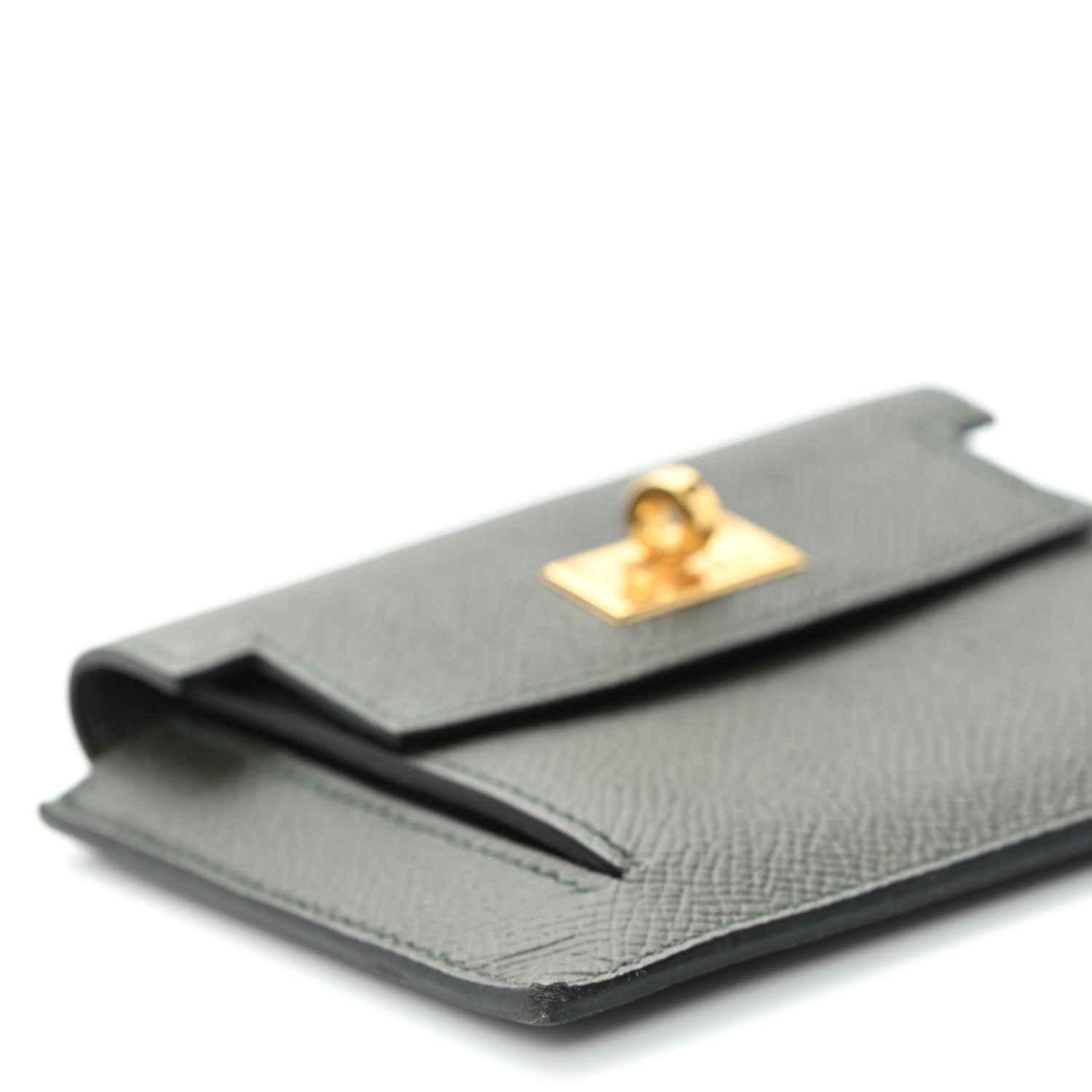 Hermes Epsom Kelly Pocket Compact Wallet Vert De Gris 7 of 8