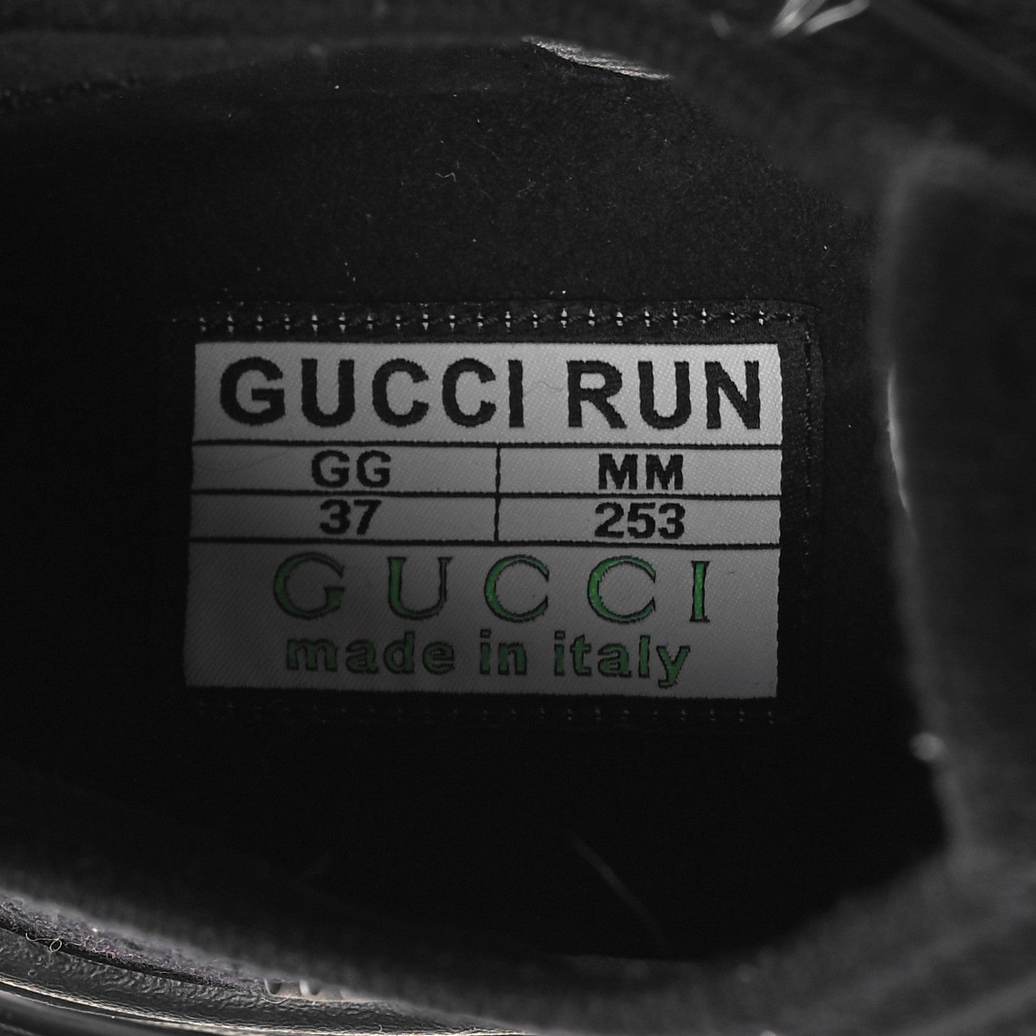 Gucci Technical Knit Fabric Waves Womens Gucci Run Sneakers 37 Black 6 of 7