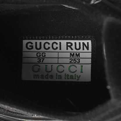 Gucci Technical Knit Fabric Waves Womens Gucci Run Sneakers 37 Black 6 of 7