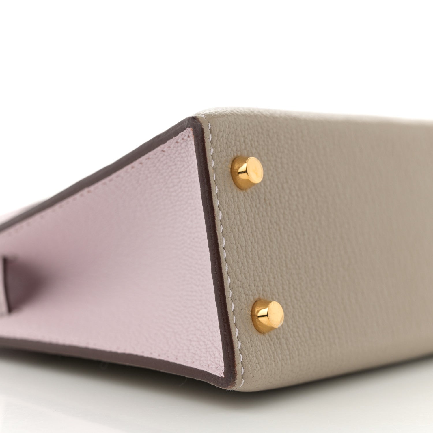 Hermes Chevre Mysore Horseshoe Mini Kelly Sellier 20  Gris Tourterelle Mauve Pale 9 of 11