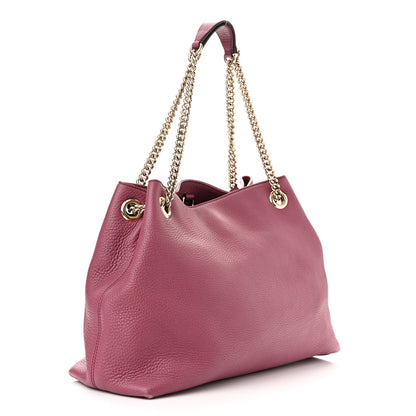 Gucci Pebbled Calfskin Medium Soho Chain Shoulder Bag Peonia Flower 3 of 10
