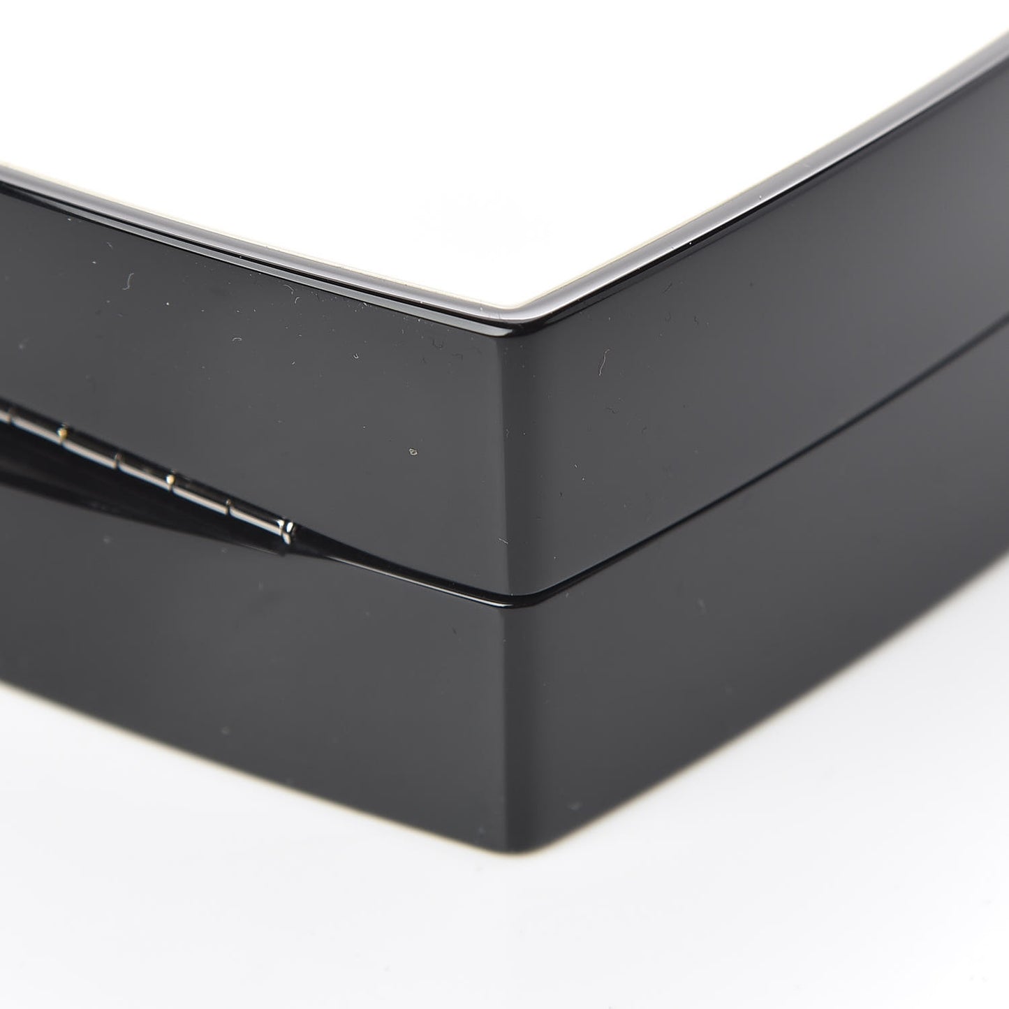 Plexiglass Compact Box Clutch Black Ivory