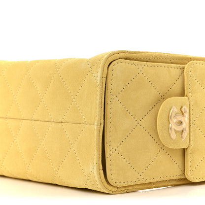 Chanel Suede Quilted Mini Chanel 25 Handbag Yellow 10 of 11
