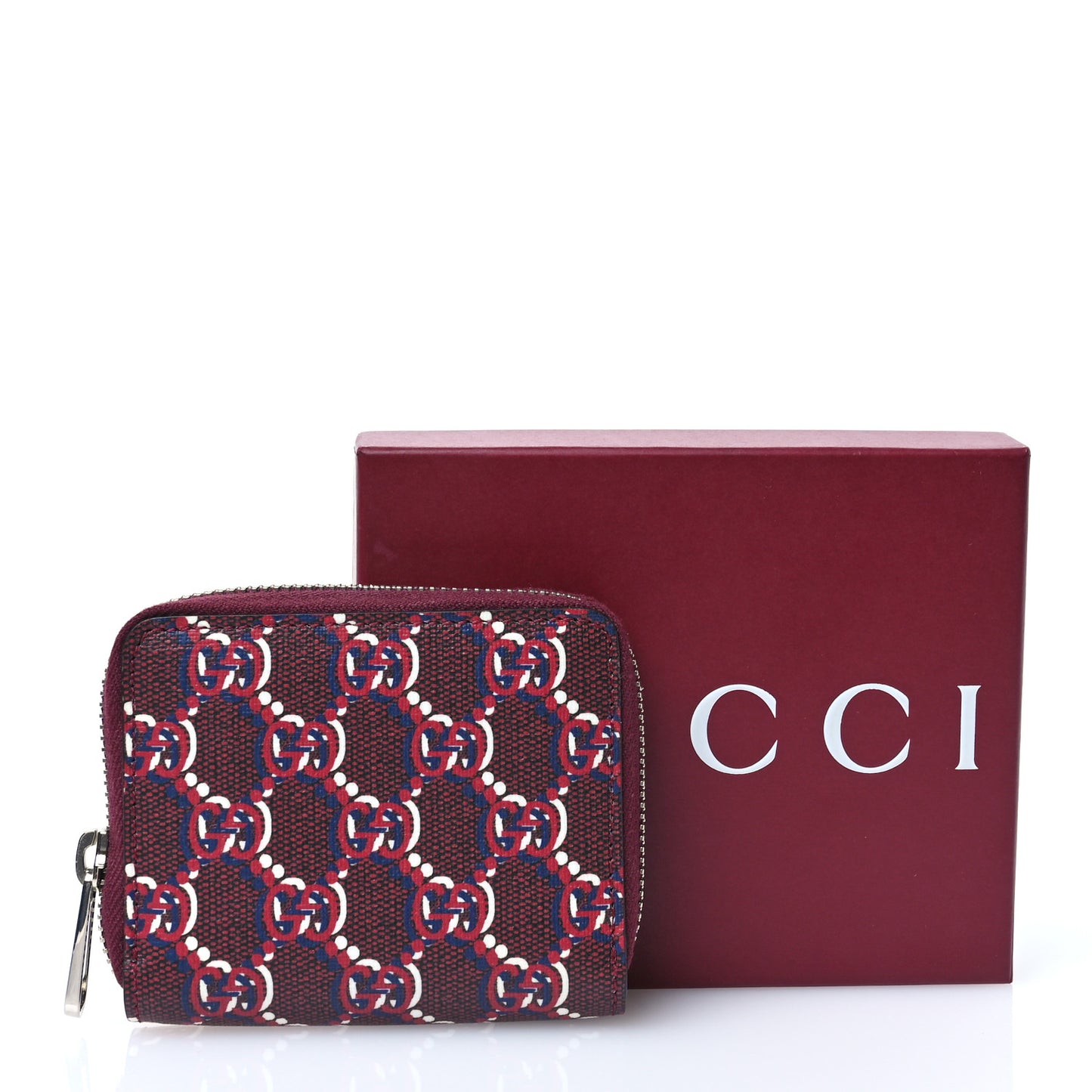 GG Supreme Shadow Zip Around Wallet Rosso Ancora Red