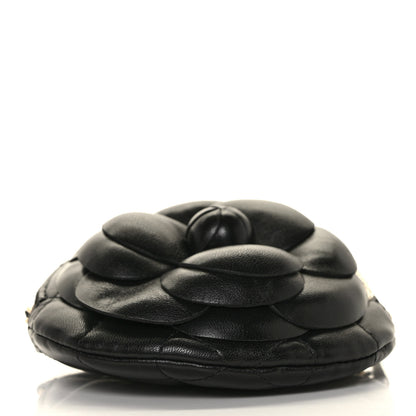 Chanel Lambskin Mini Camellia Bouquet Clutch With Chain Black 10 of 19