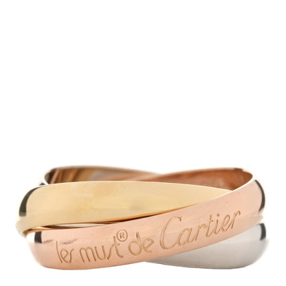 Cartier 18K Pink Yellow White Gold Classic Les Must De Cartier Trinity Ring 50 5.25 1 of 4
