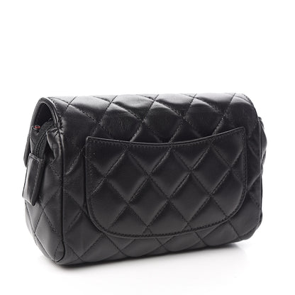 Chanel Lambskin Quilted Flap Cosmetic Case Black 3 of 9
