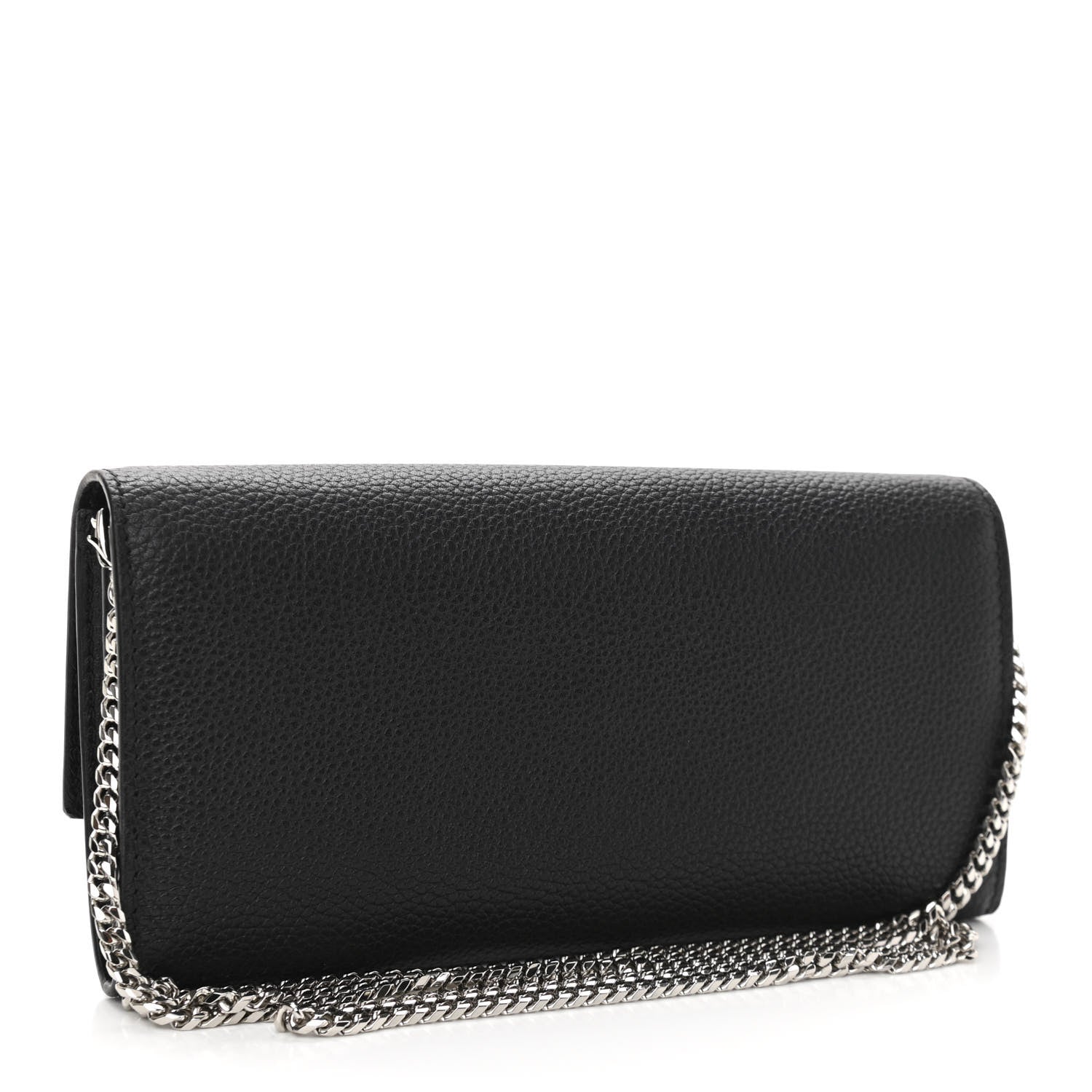 Alexander McQueen Pebbled Calfskin Skull Wallet on Chain Black 3 of 11