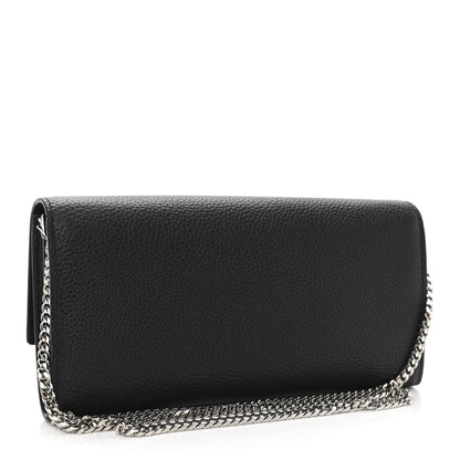 Alexander McQueen Pebbled Calfskin Skull Wallet on Chain Black 3 of 11