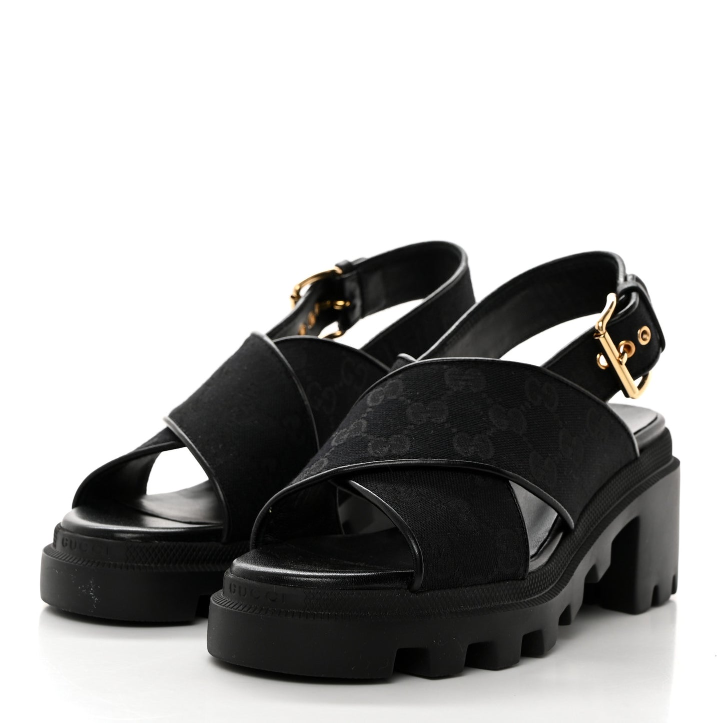 Monogram Granada Kid Trip 40/72mm Lug Sole Sandals 37.5 Black