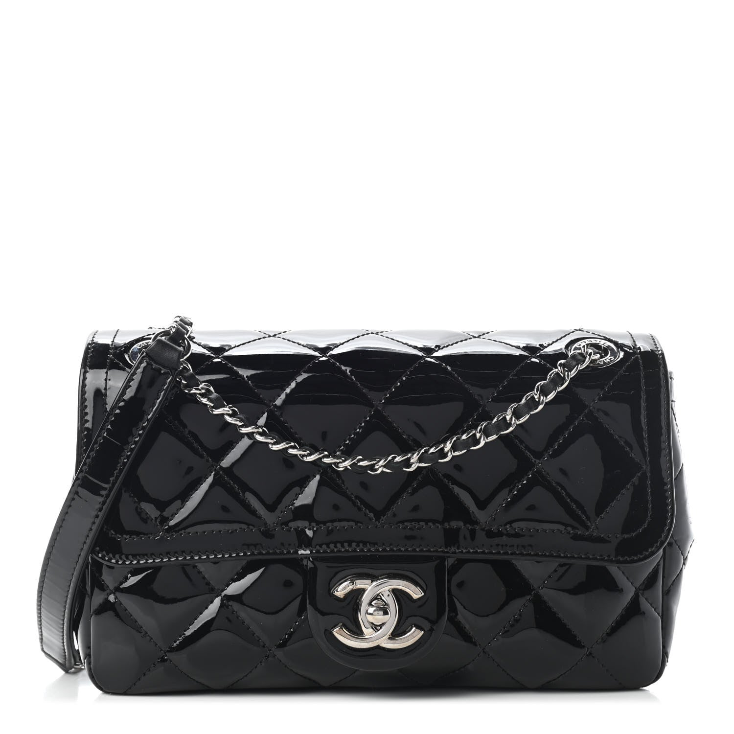 Chanel Patent Quilted Small Coco Shine Flap Black 1 of 9