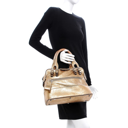 Chloe Metallic Calfskin Buckle Tote Gold 2 of 16