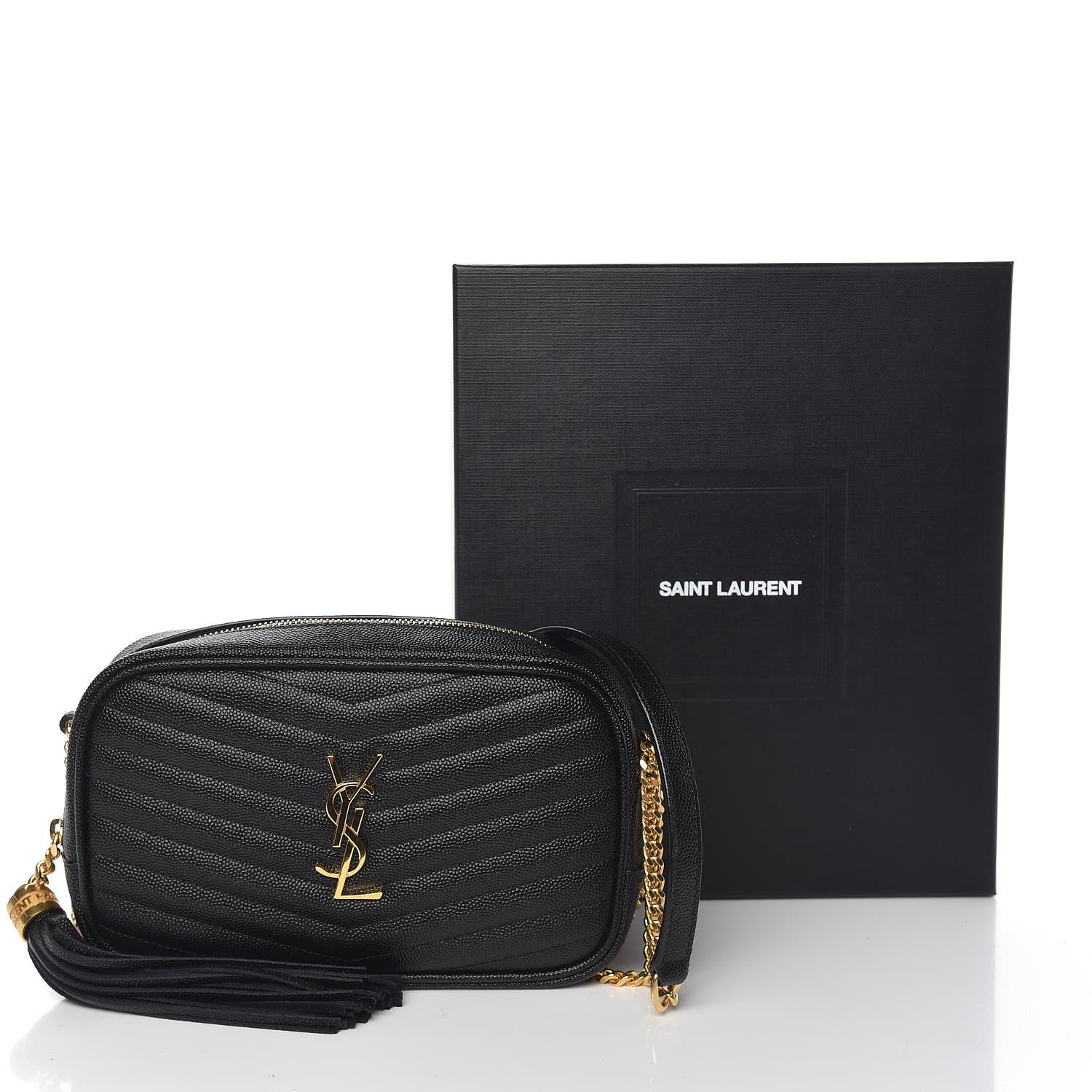 Saint Laurent Grain De Poudre Matelasse Monogram Mini Lou Camera Bag Black 11 of 11