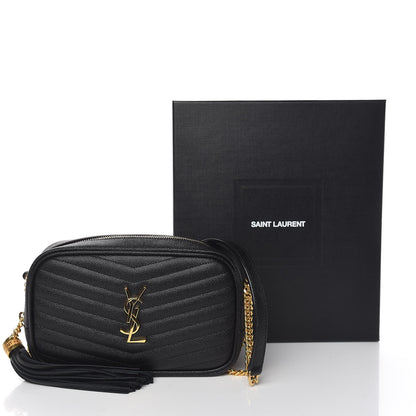 Saint Laurent Grain De Poudre Matelasse Monogram Mini Lou Camera Bag Black 11 of 11