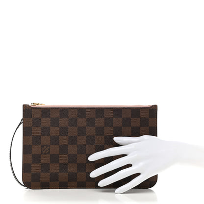 Louis Vuitton Damier Ebene Neverfull MM GM Pochette Rose Ballerine 2 of 8