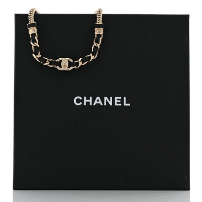 Chanel Metal Lambskin CC Turnlock Choker Necklace Black Gold 6 of 6