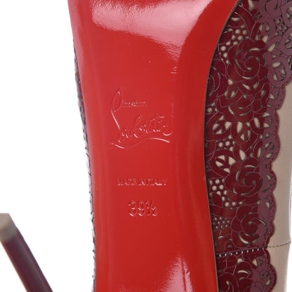 Christian Louboutin Patent Nappa Veramucha 120 Platform Peep Toe Pumps 39.5 Carmin Nude 6 of 8