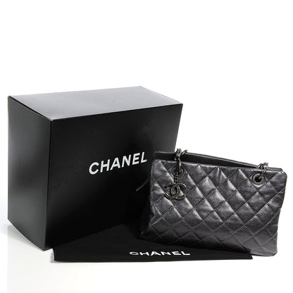 Chanel Caviar Timeless CC Large Zip Shopping Tote Dark Silver 5 of 8