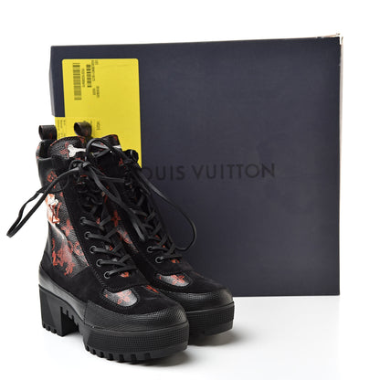 Louis Vuitton Suede Calfskin Catogram Laureate Platform Desert Boots 37.5 Black Marron 8 of 8