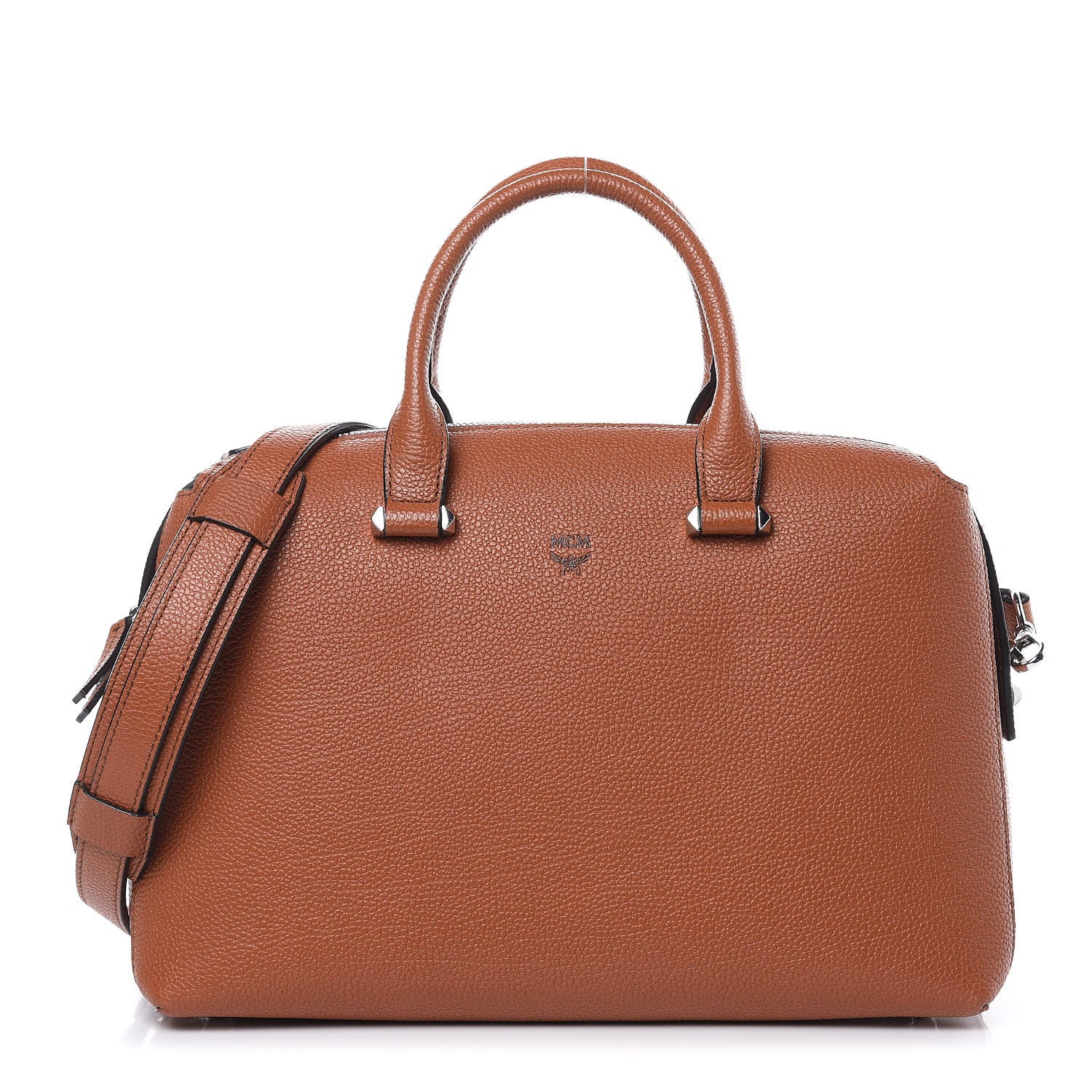 MCM Grained Calfskin Medium Ella Boston Brown 1 of 10