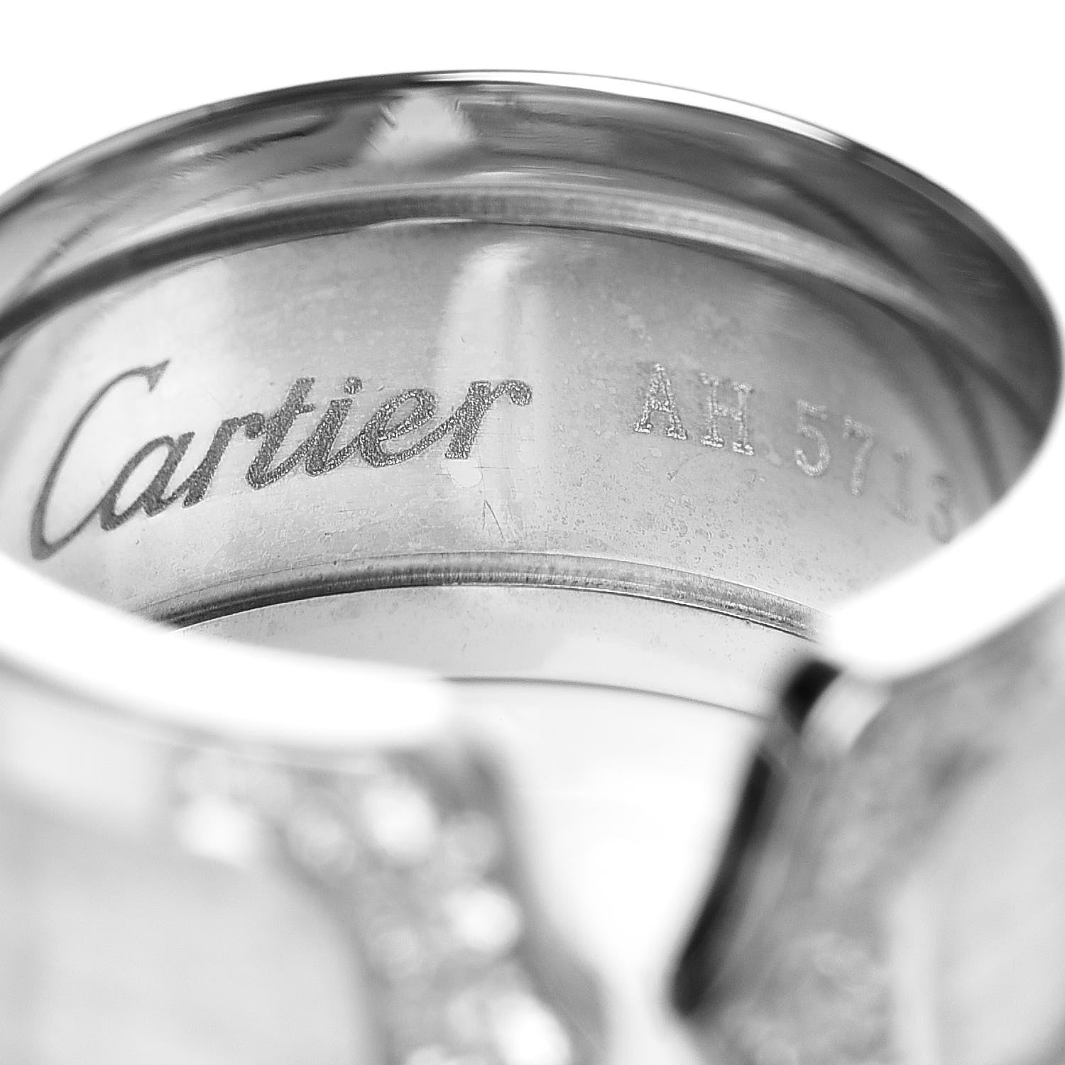 Cartier 18K White Gold Diamond 10mm Logo De Ring 49 5 4 of 4