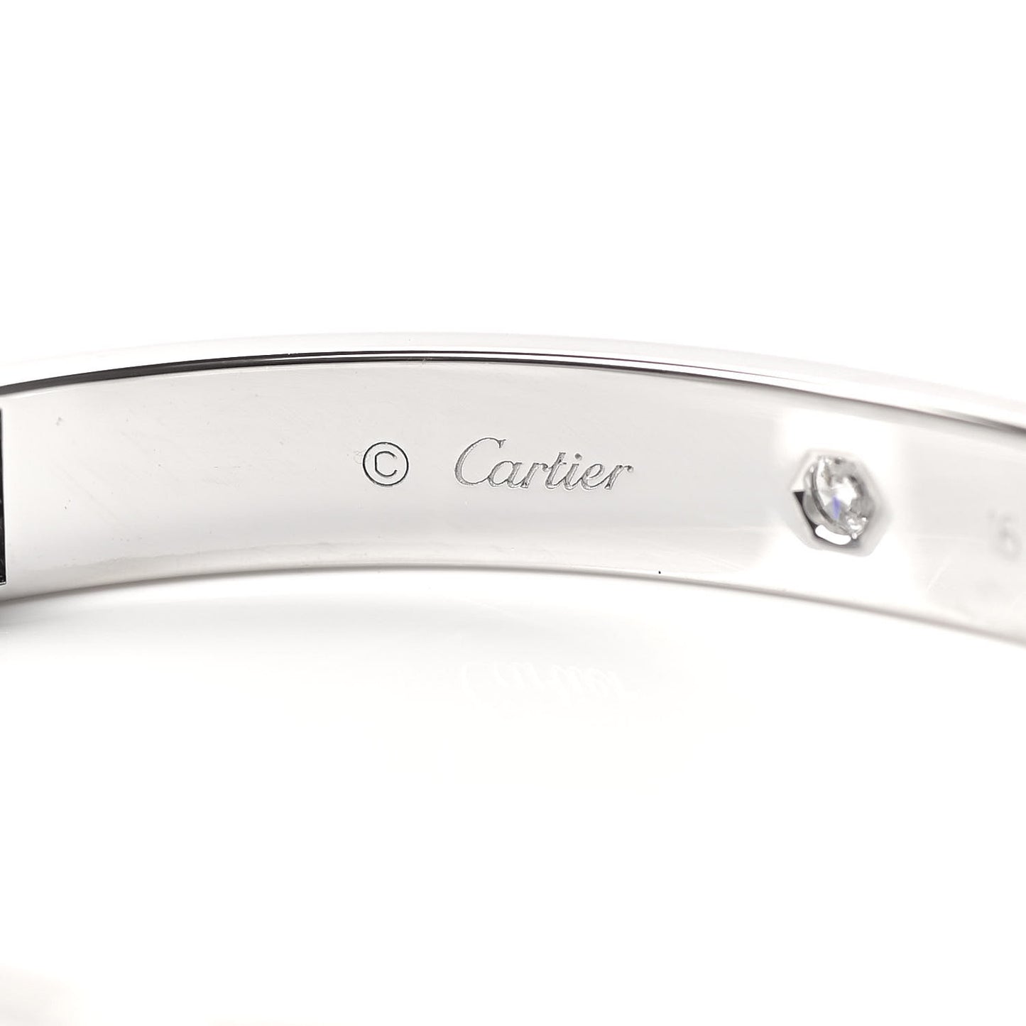 18K White Gold 4 Diamond LOVE Bracelet 16